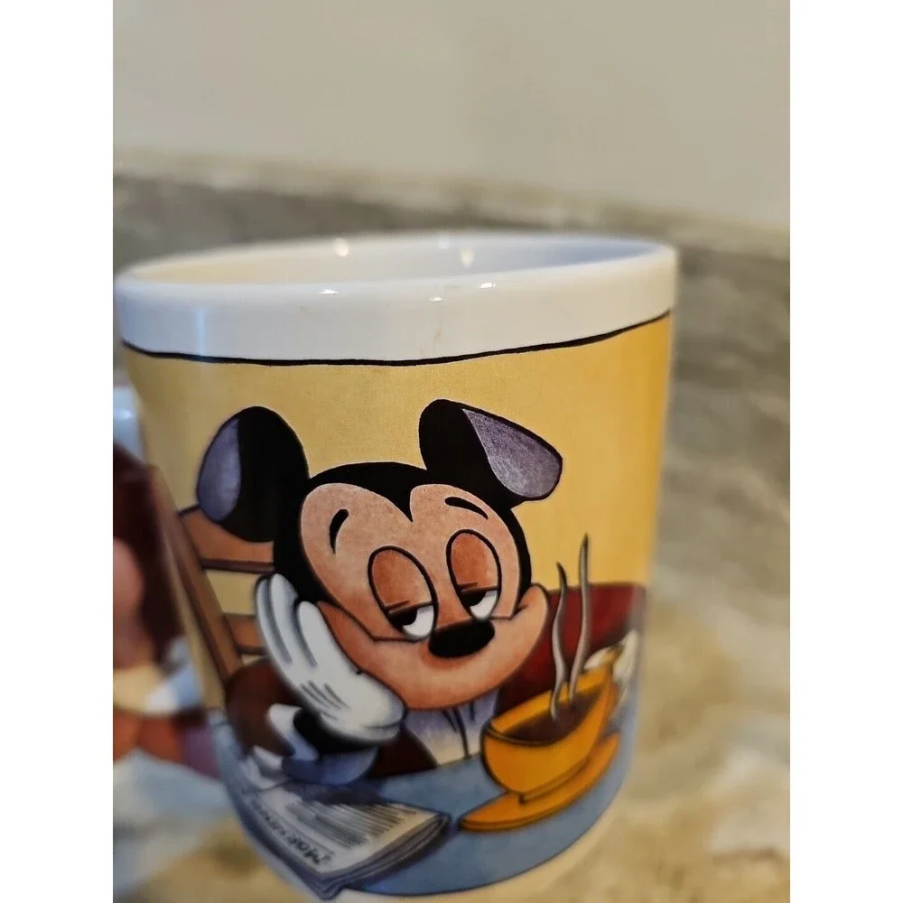 Disney Mickey Mouse MORNING MICKEY Newspaper Coffee Mug Huge 32 Oz - Picture 7 of 8